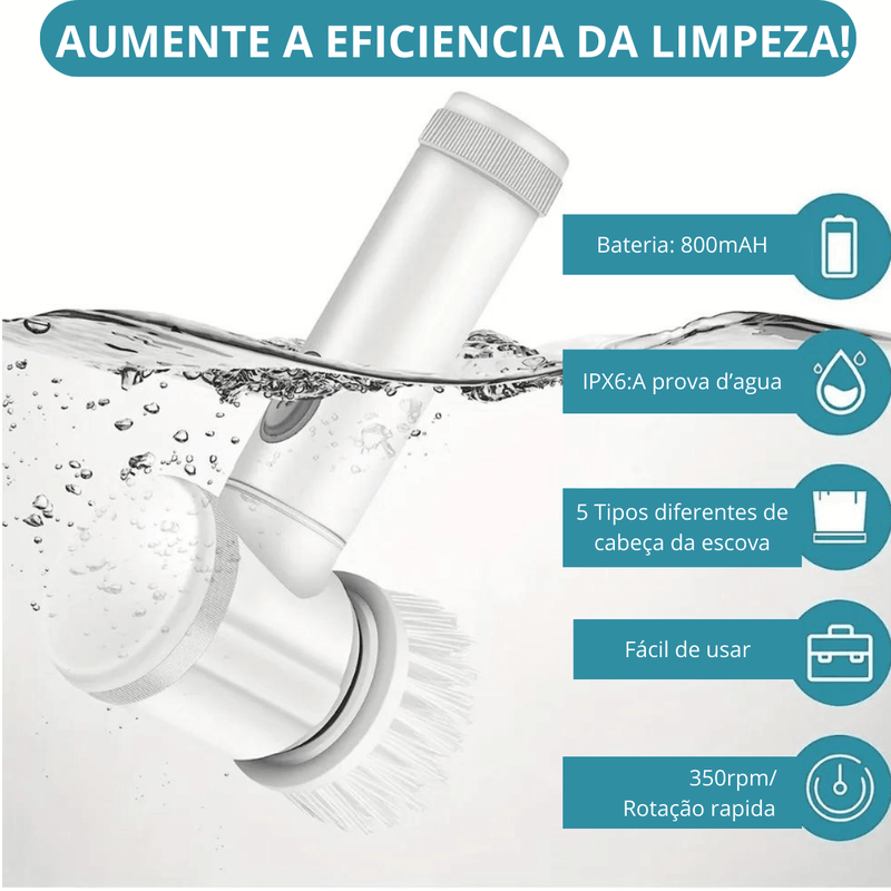 Escova De Limpeza Elétrica Inspira Lar™ - Inspira Lar