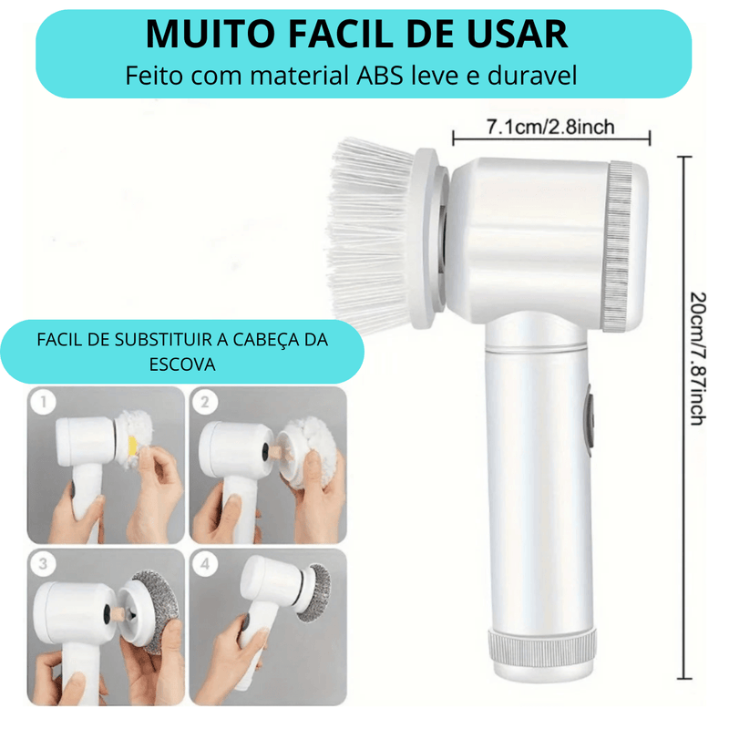 Escova De Limpeza Elétrica Inspira Lar™ - Inspira Lar