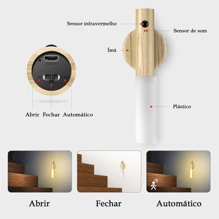 Luminária Magnética Aura Sensor® Facilidade e Praticidade!